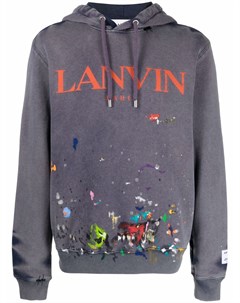Худи с эффектом разбрызганной краски и логотипом Lanvin
