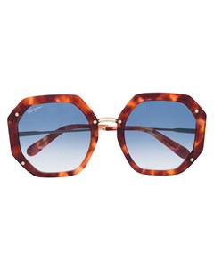 Солнцезащитные очки в восьмиугольной оправе Salvatore ferragamo eyewear