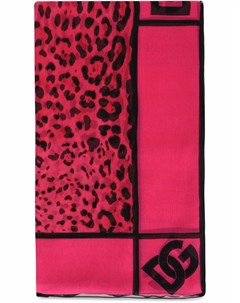 Шелковый платок с леопардовым принтом Dolce&gabbana