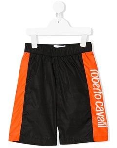 Плавки шорты в стиле колор блок с логотипом Roberto cavalli junior