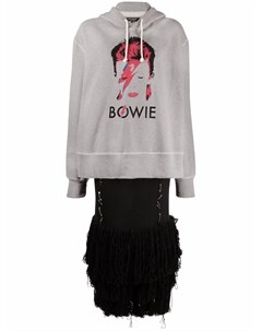 Многослойное платье с капюшоном и принтом Bowie Junya watanabe