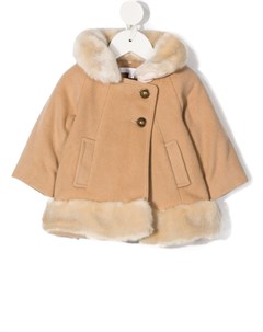 Трикотажное пальто с искусственным мехом Chloé kids
