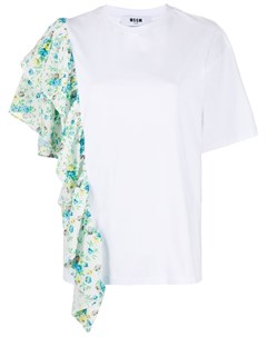 Рубашка с оборками и цветочным принтом Msgm