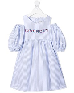 Платье в полоску с открытыми плечами Givenchy kids