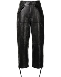 Укороченные кожаные брюки Polo ralph lauren