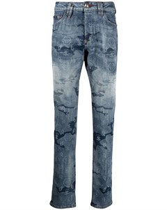 Прямые джинсы с камуфляжным принтом Philipp plein