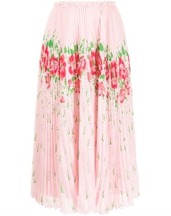 Плиссированная юбка миди с цветочным принтом Red valentino
