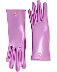 Кожаные перчатки с логотипом Dolce&gabbana