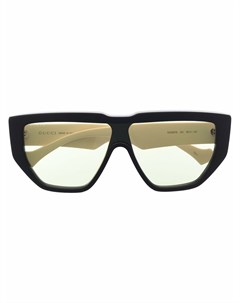 Двухцветные солнцезащитные очки авиаторы Gucci eyewear