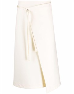 Шерстяная юбка с запахом и завязками Jil sander