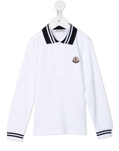Рубашка поло с длинными рукавами и логотипом Moncler enfant