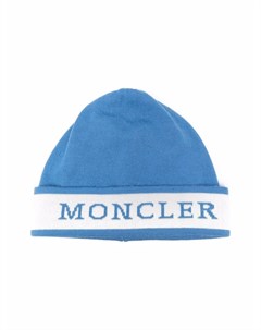 Шапка бини вязки интарсия с логотипом Moncler enfant