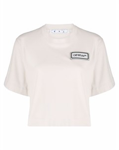 Укороченная футболка с нашивкой логотипом Off-white
