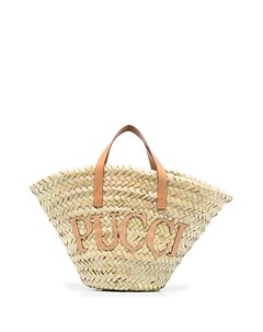 Плетеная сумка тоут с логотипом Emilio pucci
