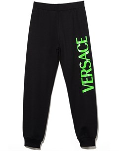 Зауженные спортивные брюки с логотипом Versace kids