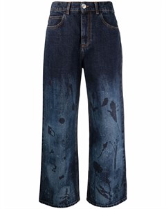 Укороченные джинсы с цветочным принтом Marni