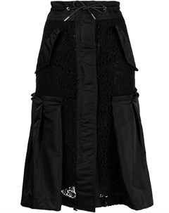 Расклешенная юбка асимметричного кроя с вышивкой Sacai