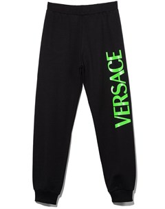 Зауженные спортивные брюки с логотипом Versace kids