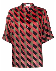 Шелковая рубашка с геометричным принтом Salvatore ferragamo
