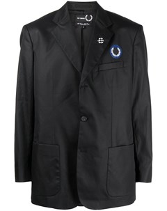 Однобортный пиджак с вышитым логотипом Raf simons x fred perry