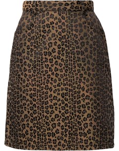 Юбка с завышенной талией и леопардовым принтом Fendi pre-owned