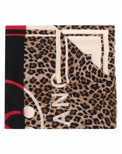 Платок с леопардовым принтом и логотипом Moschino