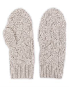 Кашемировые перчатки митенки фактурной вязки N.peal