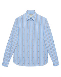 Рубашка из ткани филькупе в полоску Gucci