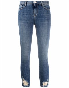 Укороченные джинсы с эффектом потертости Pinko
