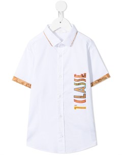 Рубашка с логотипом и контрастной окантовкой Alviero martini kids
