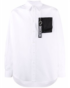Рубашка с карманом на молнии и логотипом Moschino