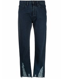 Укороченные джинсы с эффектом потертости 3x1