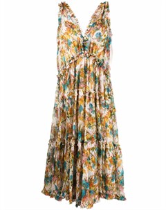 Платье миди Estelle с оборками и цветочным принтом Zimmermann