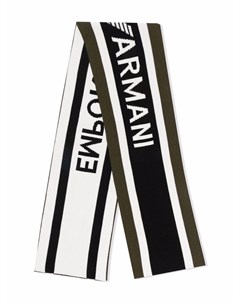 Шарф вязки интарсия с логотипом Emporio armani kids