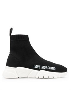 Кроссовки носки с логотипом Love moschino
