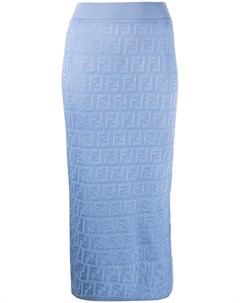Трикотажная юбка миди с монограммой Fendi