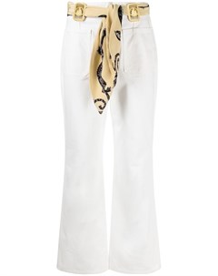 Расклешенные джинсы с поясом платком Lanvin