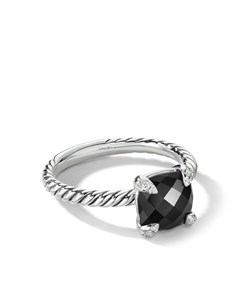 Серебряное кольцо Chatelaine с ониксом и бриллиантами David yurman