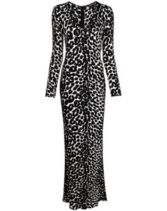 Платье с леопардовым принтом и V образным вырезом Tom ford