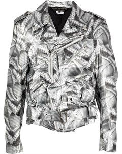 Байкерская куртка с абстрактным узором Comme des garçons homme plus