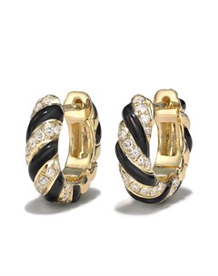 Серьги кольца из желтого золота с бриллиантами Yvonne léon