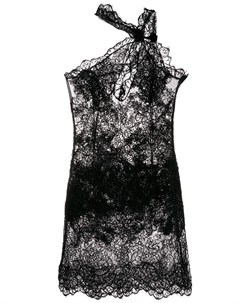 Кружевное платье с асимметричным воротником Ermanno scervino