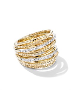 Золотое кольцо Crossover с бриллиантами David yurman