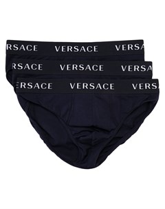 Комплект из трех пар трусов брифов с логотипом Versace