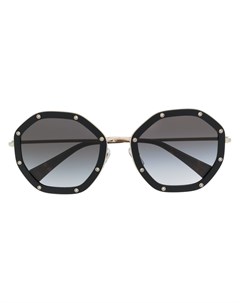 Солнцезащитные очки в восьмиугольной оправе со стразами Valentino eyewear