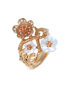 Кольцо Cerezo 3 Flowers из розового золота с бриллиантом Carrera y carrera
