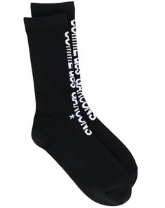 Трикотажные носки в полоску с логотипом вязки интарсия Comme des garçons
