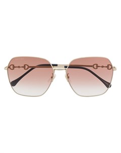 Солнцезащитные очки в квадратной оправе с декором Horsebit Gucci eyewear