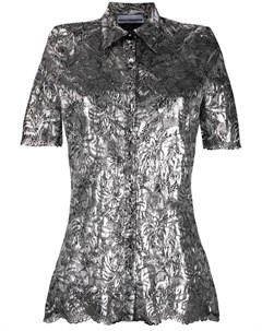 Рубашка с эффектом металлик и цветочным принтом Paco rabanne
