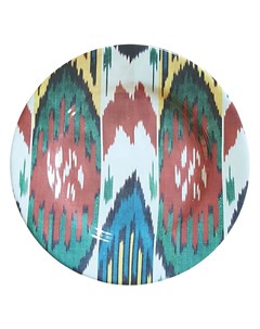 Керамическая тарелка с узором икат 28 см Les-ottomans